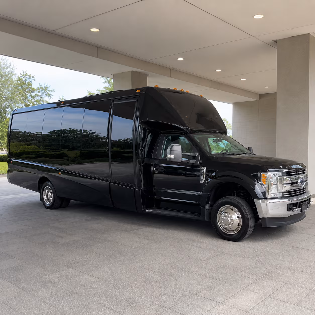Passenger seating aboard a party bus rental serving Fort Worth
