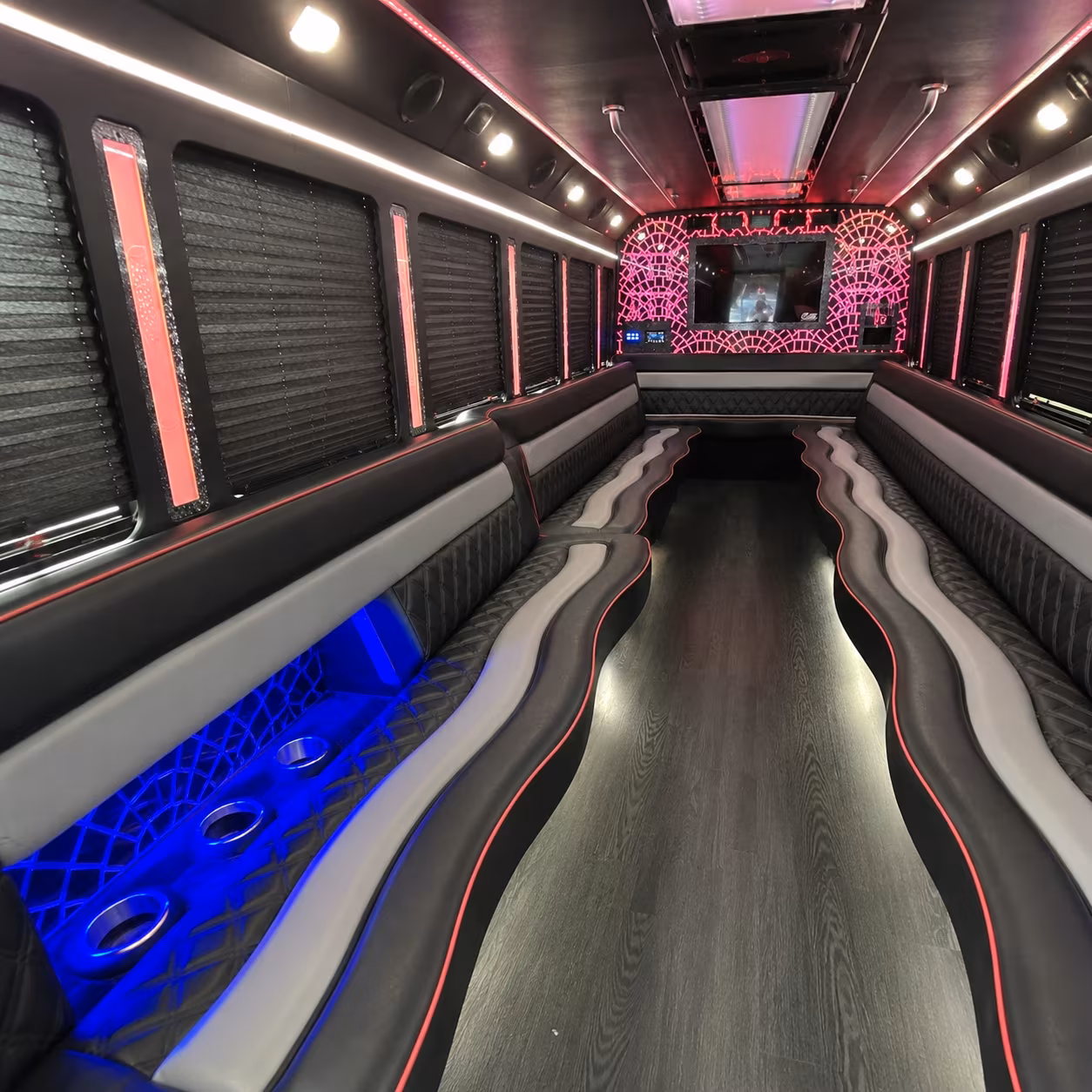 Fort Worth Bachelor & Bachelorette Transportation party bus interior