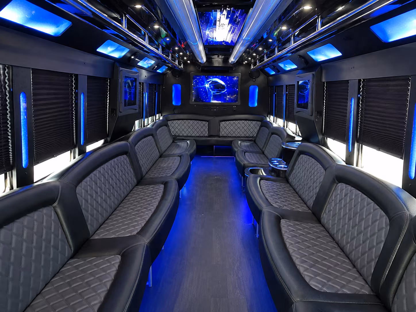 Fort Worth Birthday, Sweet 16, & Quinceañera Transportation party bus exterior