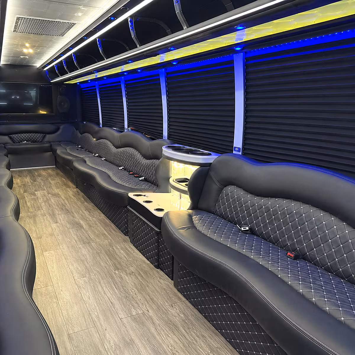 Fort Worth Concert & Music Festival Transportation party bus interior