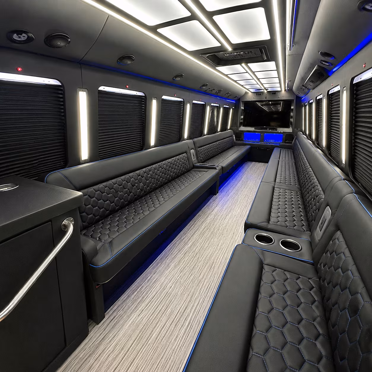 Fort Worth Private Event Transportation party bus interior