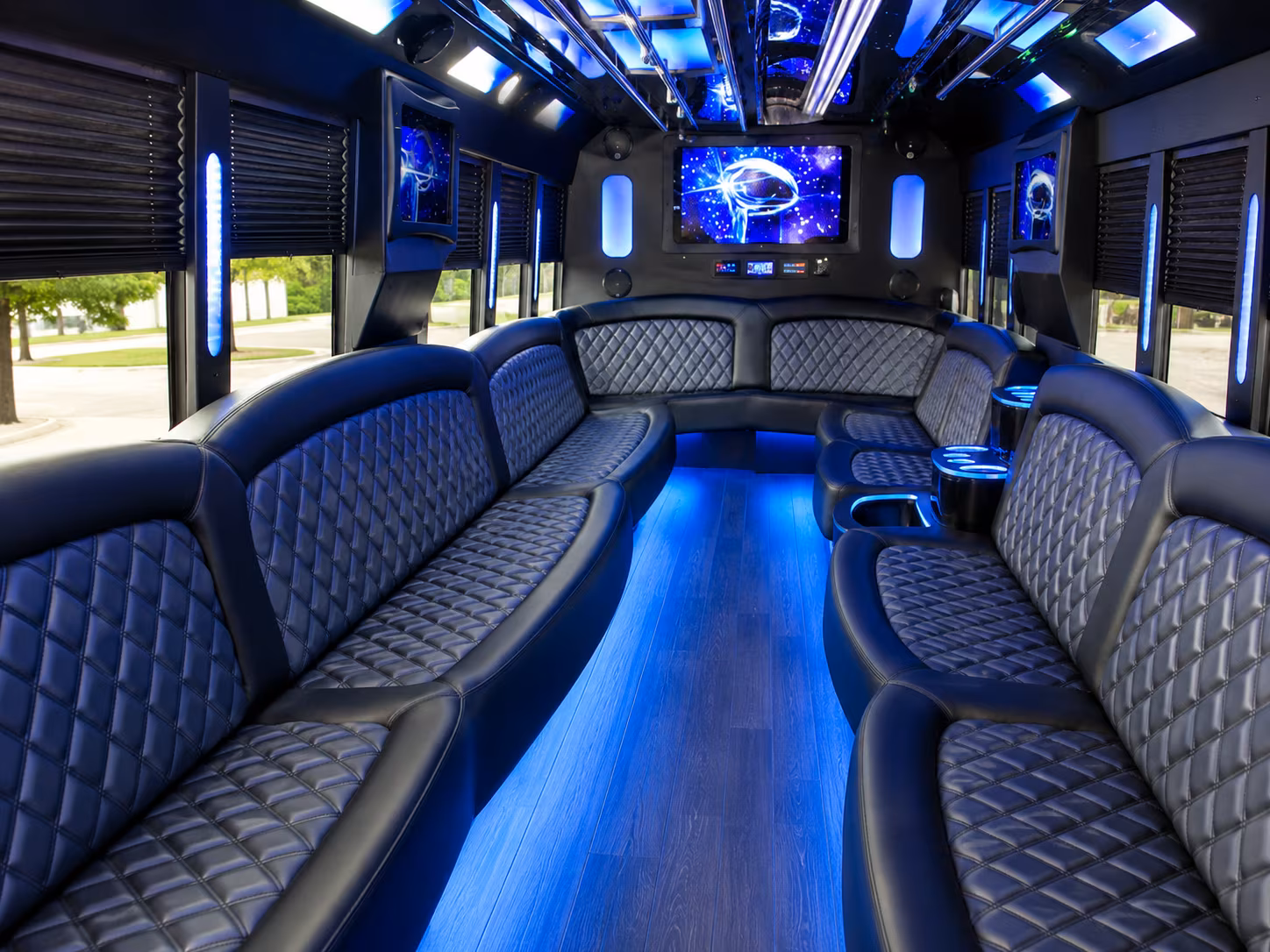 Fort Worth Wedding Transportation party bus interior